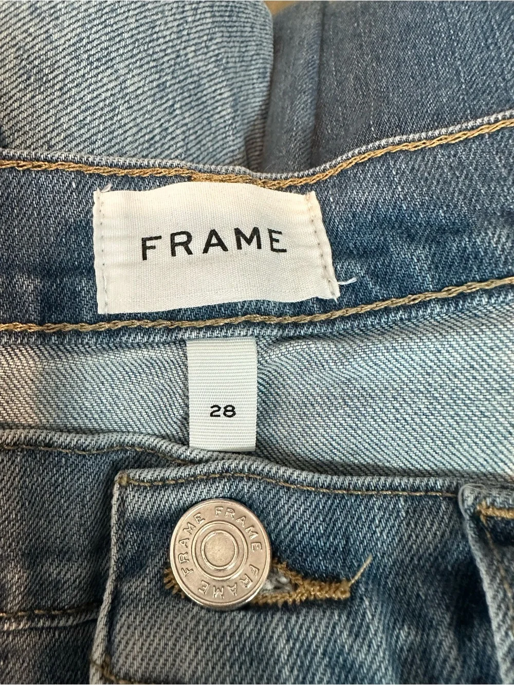 Frame Denim Women's Le Jane Ankle Jeans in Medium Blue Cotton Blend - Picture 6 of 8
